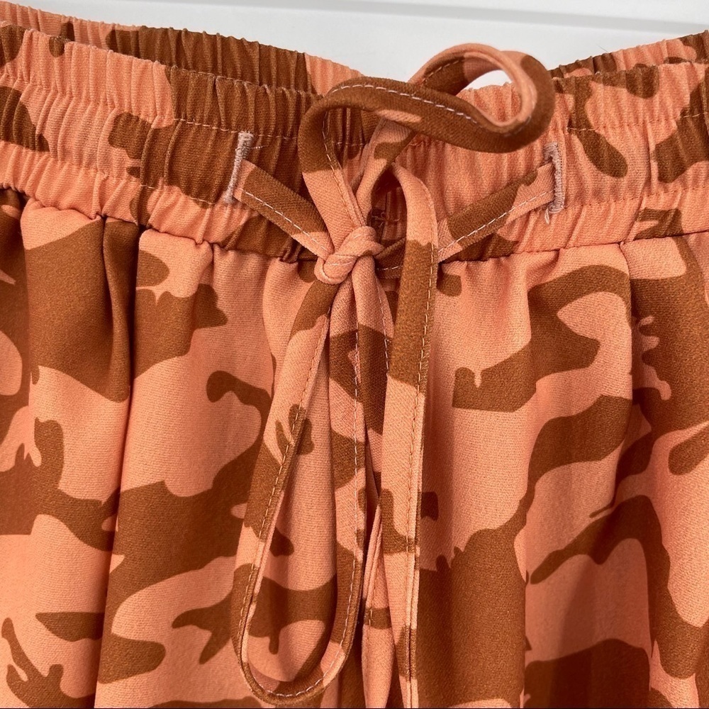 Burnt Orange Camo Print High Rise Cigarette Pants - Picture 12 of 12